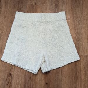 Skims White Sherpa Cozy Knit Shorts High Waisted Women's Size 2X/3X Lounge